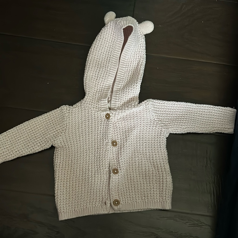 3month Carters cardigan with bear ears